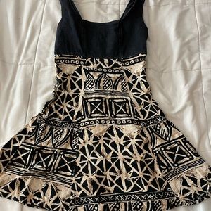 Petite native design mini dress